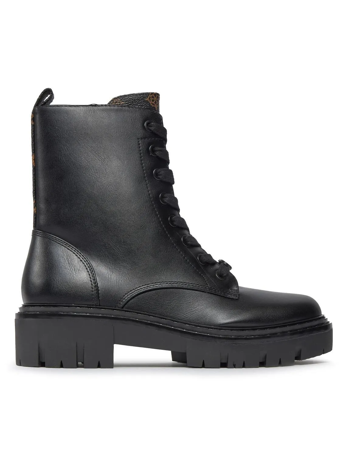 Guess Jefei Bottines Amphibiennes Noir Marron - Achetez À Prix Outlet!
